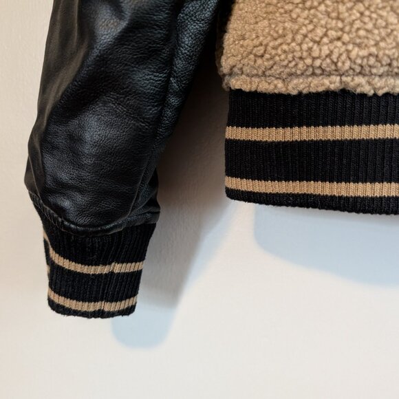 Steve Madden Size Medium Florence Bomber Jacket Faux Leather Varsity Snap - Picture 11 of 13